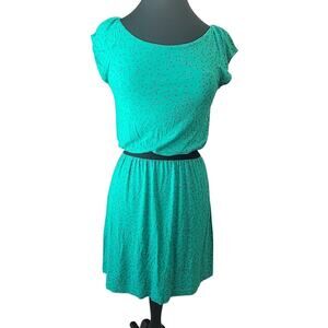 Lilly Pulitzer Laney Pin Up Dress Green Blue Knit Elastic Waist Size S GUC